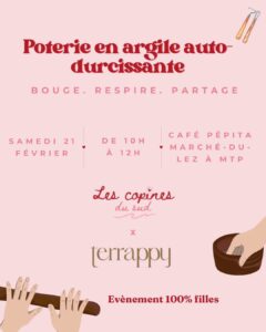 Atelier poterie en argile auto durcissante